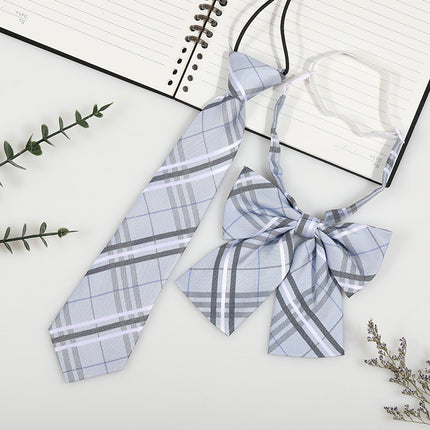 Japanese and Korean striped jk/dk college style men's and women's red cyanotic gray blue shirt accessories tie-free collar suit