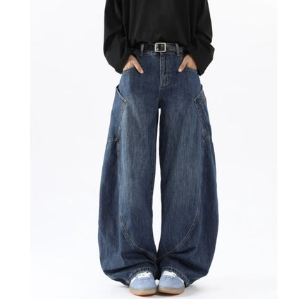 Men's Wide-Leg Jeans, Loose Straight New American High Street Style, Thin Cargo Pants, One-Piece Drop Shipping