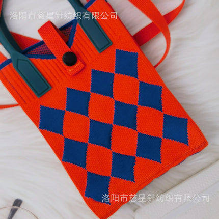 Girl's Heart-Shaped Knitted Crossbody Bag