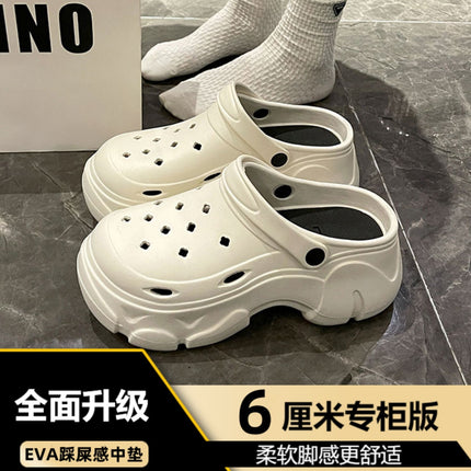 New Fashion Platform Cave Shoes Women's Thick Bottom Increased Anti-slip Internet-famous Cute Beach Sandals for Summer