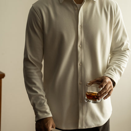 Songnan Double-Sided Brushed Thickeneded Warm Long-Sleeved White Shirt Men's Slim Autumn and Winter Work Clothing Versatile Casual Lining