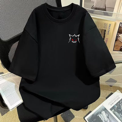100% Pure Cotton Heavyweight Round Neck T-Shirt Top 2025 Summer New Fat mm Plus Size Couple Wear Short-Sleeved T-Shirt Bottoming Shirt