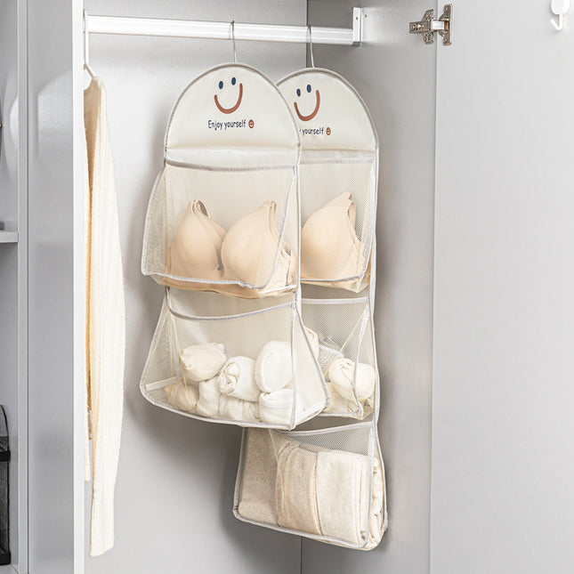 Underwear Socks Storage Hanging Bag Dormitory Wardrobe Door Rear Multi-Layer Hanging Net Pocket Household Storage and Sorting Storage Bag