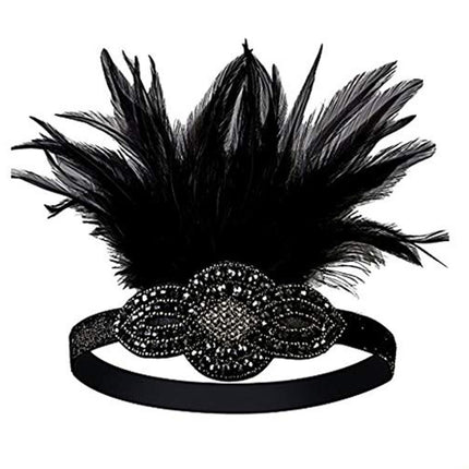 European and American Vintage Hair Band 1920 Great Gatsby Inspired Feather Headband Cocktail Party Hair Accessories
