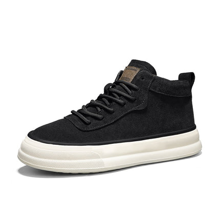 2025 Autumn/Winter High-Top Men's Shoes, Suede Leather Shoes, Men's Trendy Sneakers, Fashionable Sports Casual Shoes, Cross-Border Large Sizes