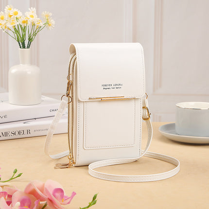 New Mobile Phone Bag Women's Korean-style Fashionable Multifunctional Crossbody Shoulder Bag Zipper Solid Color Simple Mini All-match Wallet