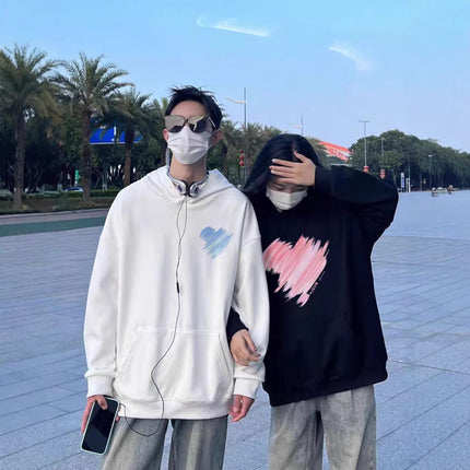 High-grade oversize Men's and Women's Top Special Couple Clothing Autumn and Winter fleece-lined Hooded Sweat Fashion Brand Class Clothes