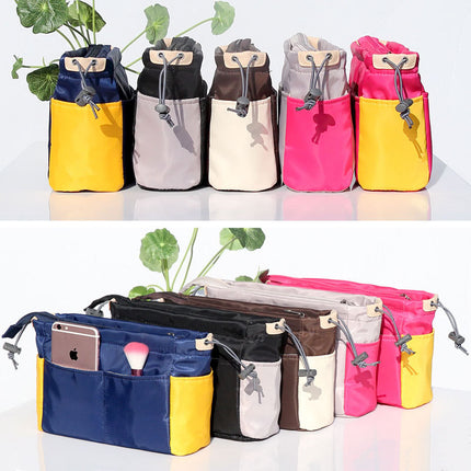 Red Tadpole Contrasting Color Bag, Inner Bag, Storage Bag, Organizer Bag, Multifunctional Women's Large-Capacity Cosmetic Bag, Travel