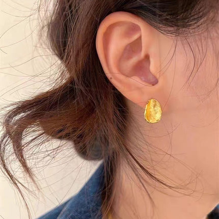 Aboab Earrings Earrings Niche Disc European and American Style High-End Earrings Retro Accessible Luxury Electroplated Copper Accessible Luxury Style