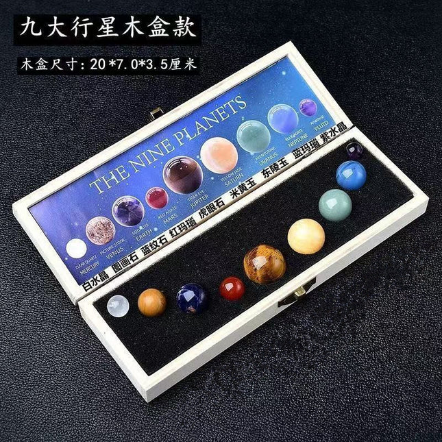 Natural Stone Crystal Planet Solar System Nine Planets suit Crystal Ore Specimen Energy Stone Wholesale Collection Gift