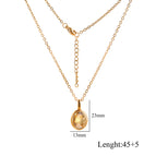 Oval necklace champagne gold / Chain length 45 5[7.35g]
