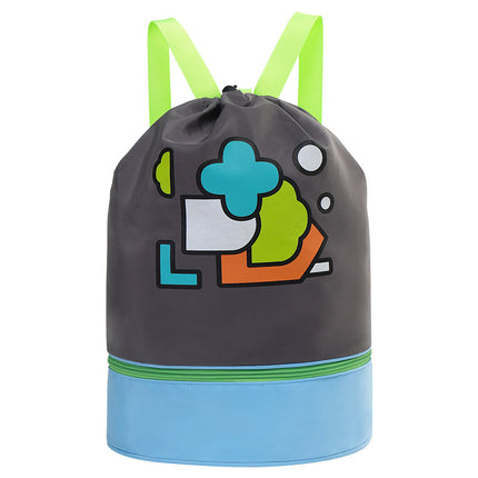 KK Tree Children's Swimming Bag Dry and Wet Separate Waterproof Storage Bag for Boys and Girls Portable Backpack Large Capacity Beach