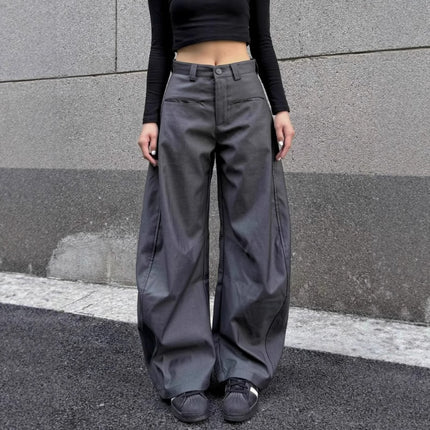 American High Street Cleanfit Silhouette Scimitar Casual Pants Men's Wide-Leg Straight Slim Floor-Length Design Pants