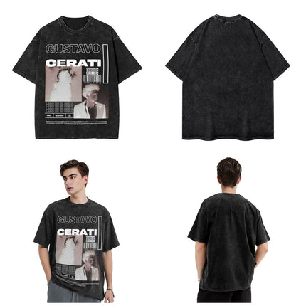Gustavo Cerati Music Singer Apparel Washed t Shirt for Men W