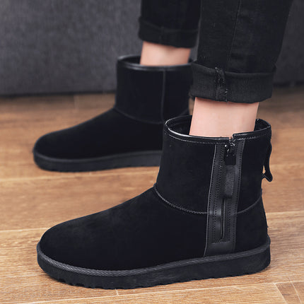 Men's Winter Snow Boots with Fleece Lining, Thickened Cotton Shoes, Korean Style Snow Cotton Shoes, Loafers, Trendy