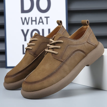 2024 Spring and Summer New Men's Shoes Breathable Retro British Style Leather Shoes Men's Comfortable Trendy All-match Casual Shoes