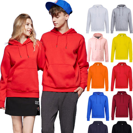 330g Heavy Cvc Fleece-Lined European Size Hooded Pullover Flap Pocket Pants Sweatshirt for Adults and Men with Customizable Printing New Style
