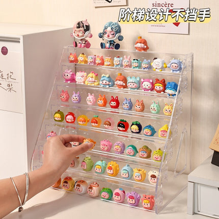 Cross-Border Acrylic Display Stand Transparent Multifunctional Storage Box Desktop Blind Box Cute Figurine Step Storage Rack