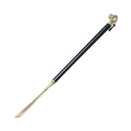 Factory direct metal alloy lion head horse head twelve zodiac shoehorn solid wood super long shoehorn in stock wholesale