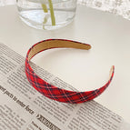 14#Red plaid headband