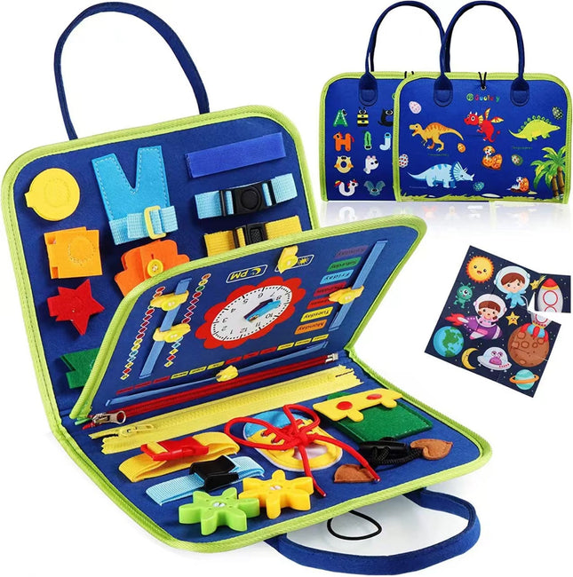 Cross-border Children's Busy Board Dressing Buckle Learning Board Felt DIY Early Education Toys Quiet Book Felt Learning Board