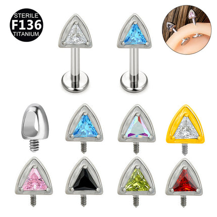 F136 Titanium Alloy Ear Bone Nail Cat Ear 0.9 Tooth Internal Thread Lip Nail Fashionable Versatile Cartilage Piercing Ear Bone Nail