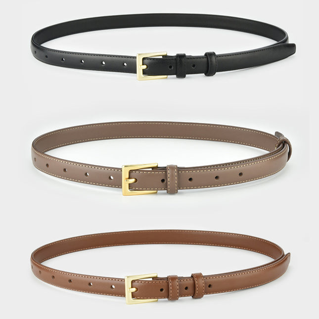 Belt Women's Genuine Leather Versatile Decorative Belt 2024 New High-End Jeans Belt Ins Hong Kong Style Decorative Belt
