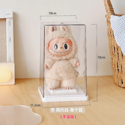 Labubu Transparent Display Box Single Stackable Labubu Vinyl Storage Box Hand-held Doll Blind Box Storage Rack