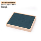 Solid wood small size 48-bit ring plate dark green / 18*24