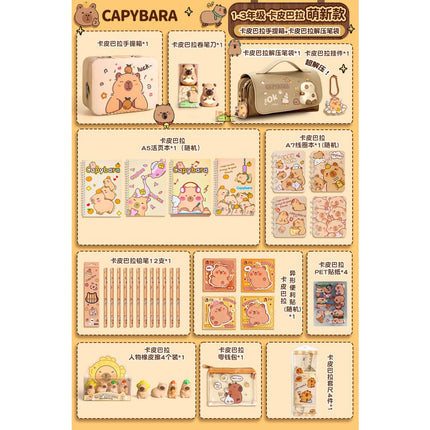 Kapibala Plush Doll Doll Back-To-School Gift Package Primary School Souvenir Birthday Gift Plush Stationery Set