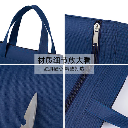 Double-Layer Storage Bag, Student Tutoring Bag, Portable Oxford Cloth Zipper Art Bag, Document Bag, Zipper Style, Large Capacity