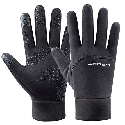Outdoor Warm Gloves for Autumn and Winter Cycling Sports Windproof and Waterproof Full-Finger Cold-Proof and Anti-Slip Touch Screen Cycling Gloves