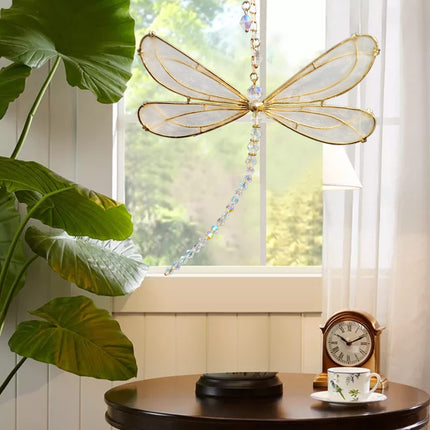 Amazon Personalized Dragonfly Crystal Pendant Window Glue Pendant Wings Metal New Product Dragonfly Sun Catcher
