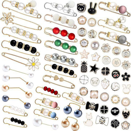 Imitation Pearl Pin suit Pants Waist Tight Artifact Pin Fixed Clothes Waist Change Small Artifact Anti-running Light Accessories
