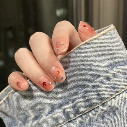 Color flat diamond round diy handmade nail diamond nail jewelry rhinestone mixed color diamond wholesale