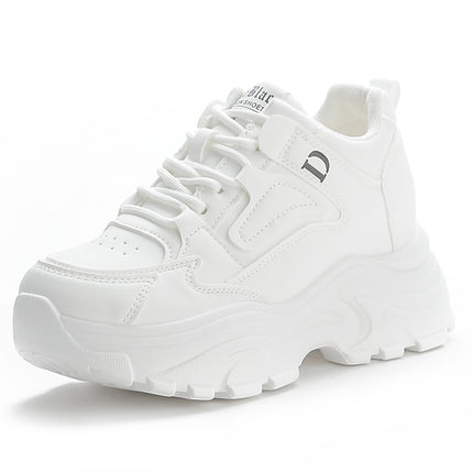 Women's Height-Increasing White Sneakers 2024 Autumn Fashion Casual Sports Dad Shoes