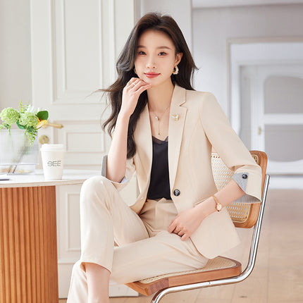 Professional suit suit women's formal wear elegant slim spring and autumn OL commuter workwear hotel front desk jewelry shop workwear