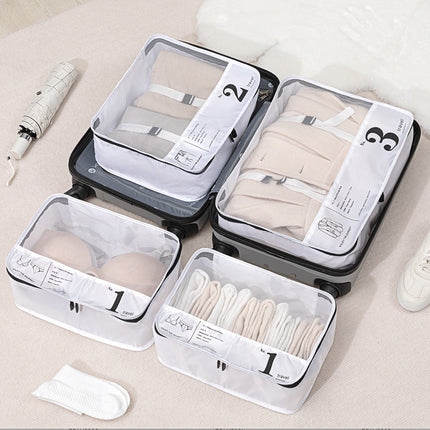 Travel storage bag four-piece wash cosmetics storage bag multi-functional large-capacity finishing storage bag clothing points