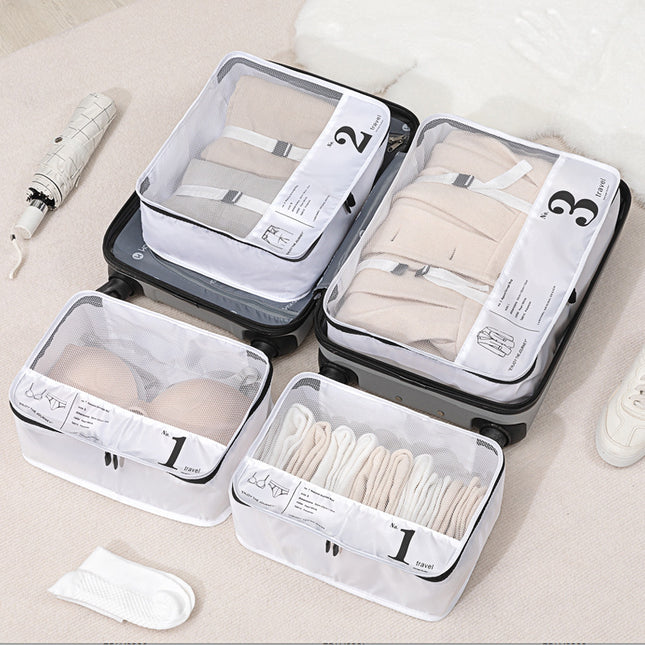 Travel storage bag four-piece wash cosmetics storage bag multi-functional large-capacity finishing storage bag clothing points