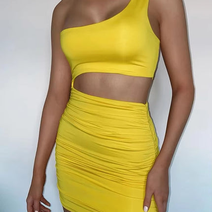 Foreign Trade Women's Sexy Sleeveless Ruched Bodycon Nightclub Party Mini Dress 2026 Summer New Women's Fashion