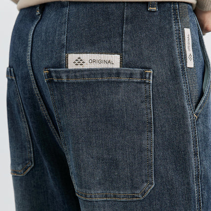 Wange Men's Combed Cotton Washed Stretch Jeans 2025 Spring and Autumn Slightly Loose Casual Small Straight-Leg Pants