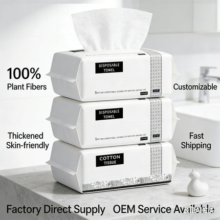 Disposable Face Towels, Pure Cotton, Soft Cotton Towels, Pull-Out Face Wipes, Cleansing Towels, Cross-Border English Manufacturer Customization