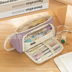 Twill triangle pencil case [purple]