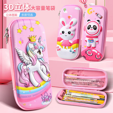Children's Cartoon Pencil Case 3D Astronaut Dinosaur Waterproof Pencil Case Primary School Student Gift Large Capacity Pencil Case