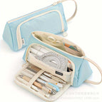 Twill triangle pencil bag [light blue]