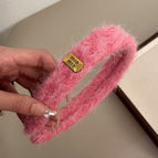 3#Rose red min plush headband