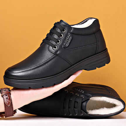 Wholesale [First Layer Cowhide] Cotton Shoes Men's Winter Plus Velvet Wool Dad Boots Casual High-Top Shoes Anti-Ski Boots