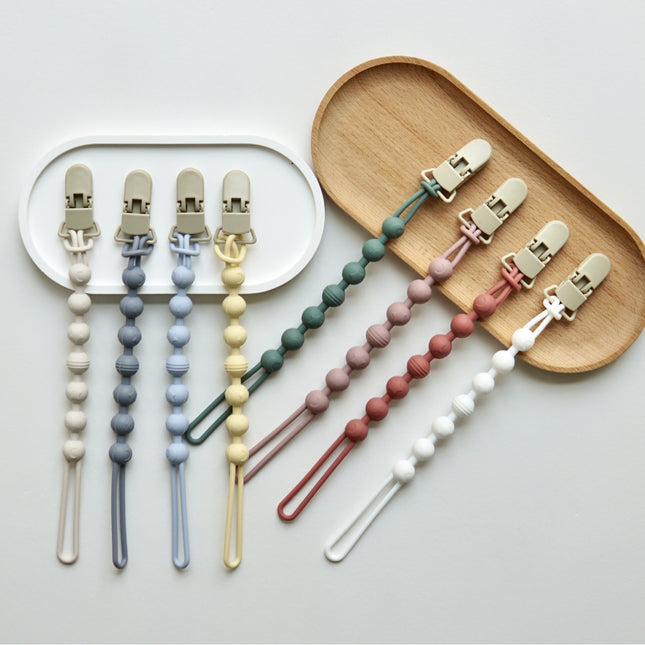 Ins Infant Silicone Pacifier Chain Portable Belt Clip Anti-loss Silicone Chain Baby Packing Gum Lanyard