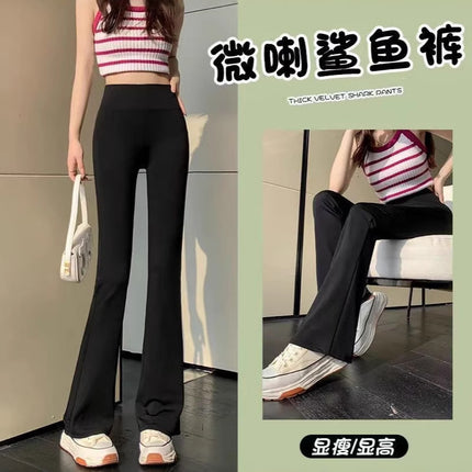 Shark Pants Flared Pants Women's Outer Wear Leggings High Waist Slim-Fit Slim-Fit Hip Tucking Spring and Autumn Yoga Horseshoe Pants