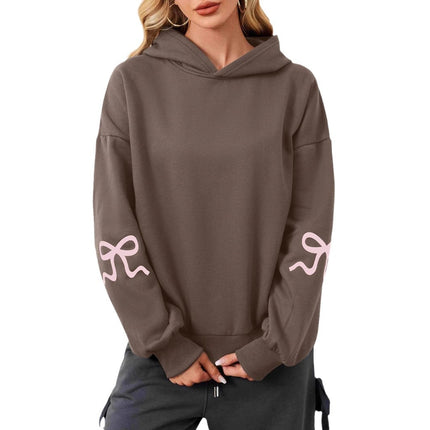 Europe and the United States cross-border pullover Wei hoodie bow autumn and winter round neck long sleeve sweater loose fleece-lined